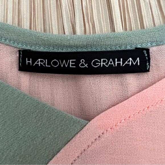 Harlowe & Graham Tank Top Dressy Gold Metallic Color Block Small - Picture 5 of 5